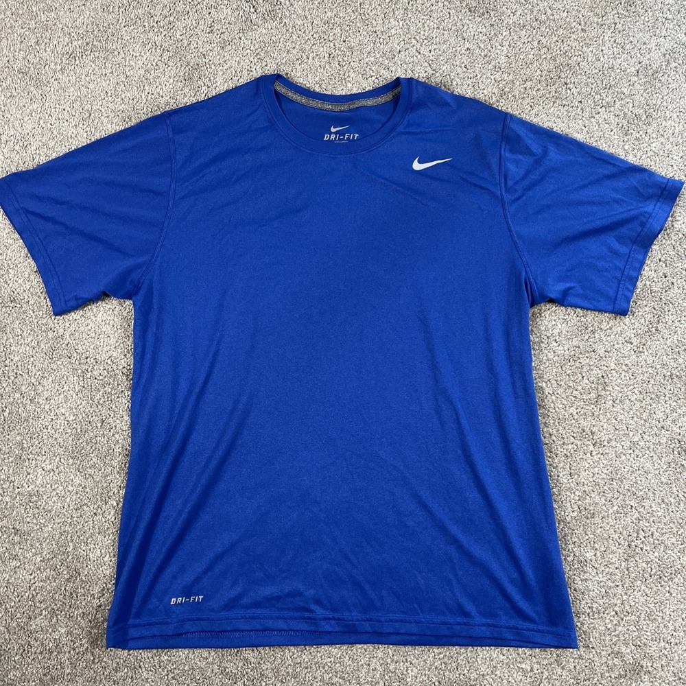 Nike Men's Legend Dri-Fit Poly‎ Short Sleeve Training T-Shirt Sz Large Blue